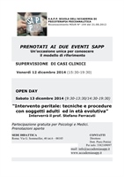 SUPERVISIONE CLINICA 12 Dicembre - OPEN DAY 13 Dicembre 